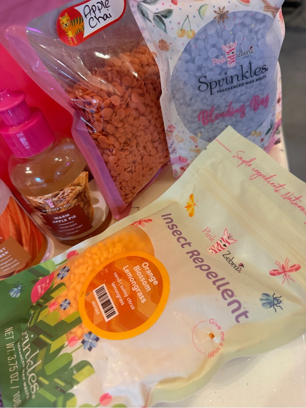 Pink Zebra Insect Repellent Sprinkles - fragrances wax melt + diffuser oils NEW